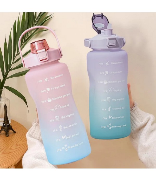 2L Water Bottle With Straw Motivational Water Bottles