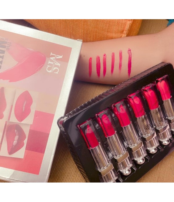 6 colour liquid lip gloss lipstick pack 
